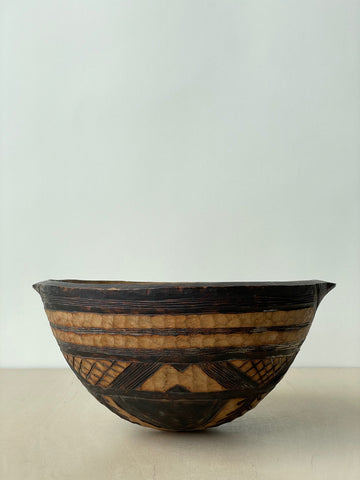 Large Vintage South American Hand Carved Bowl