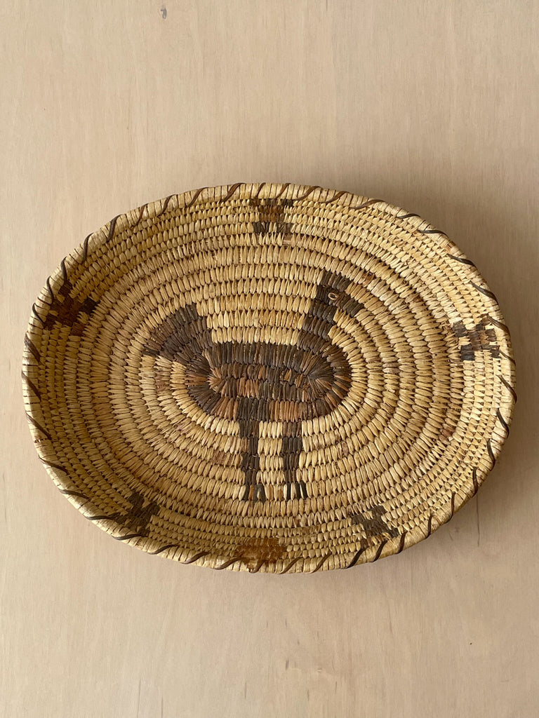 Grand Panier Ancien PIMA Amérindien Vintage - Vannerie Tribale SW PUEBLO