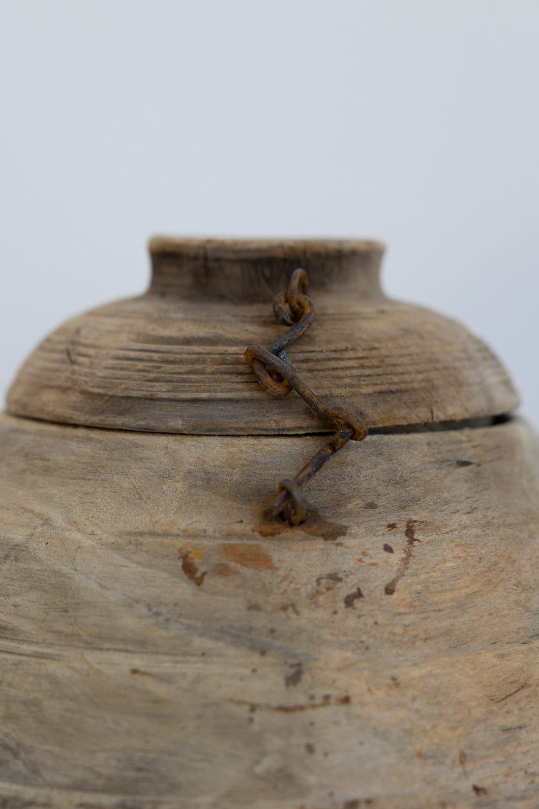 Vintage Indian Lidded Wood Vessel