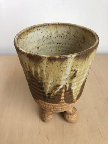 Vintage Footed Ceramic Vessel