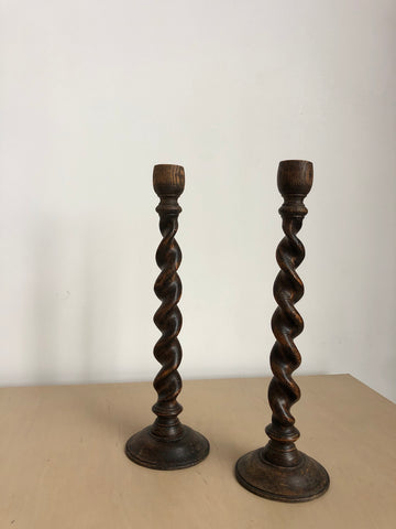 Pair Vintage Twist Candle Holders