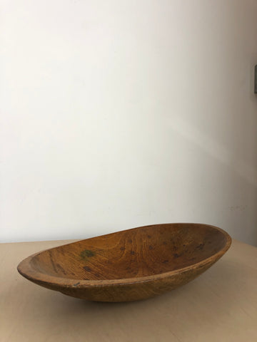 Early Vintage Wood Oval Bowl
