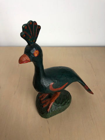 Vintage Carved Wood Peacock
