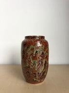 Rust and Olive Ceramic Vase