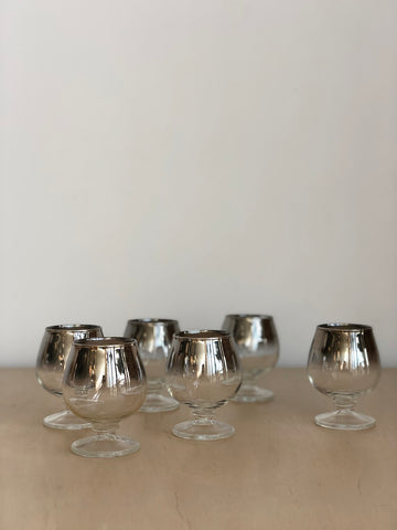 Set of Vintage Silver Ombre Footed Glasses