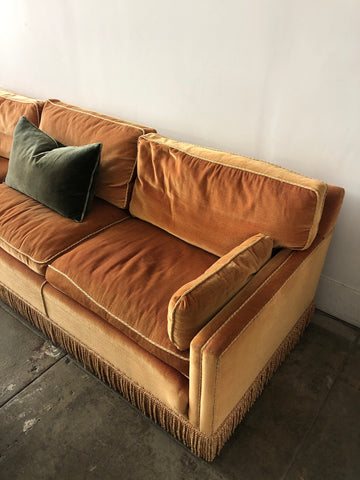 Vintage Three-Seat Sofa with Fringe