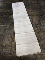 Vintage Hemp Runner in Black and Ivory with Yellow Stripe