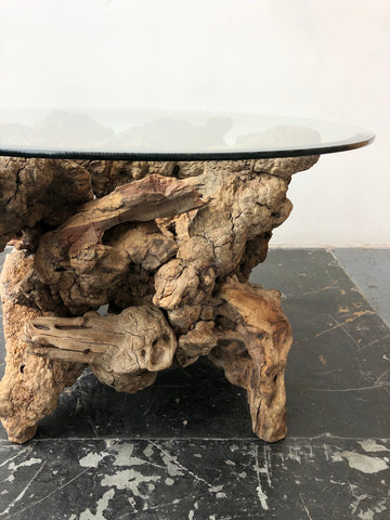 Vintage Gnarled Wood Side Table