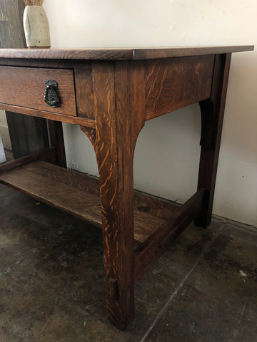Antique Mission Oak Arts and Crafts Writing Desk