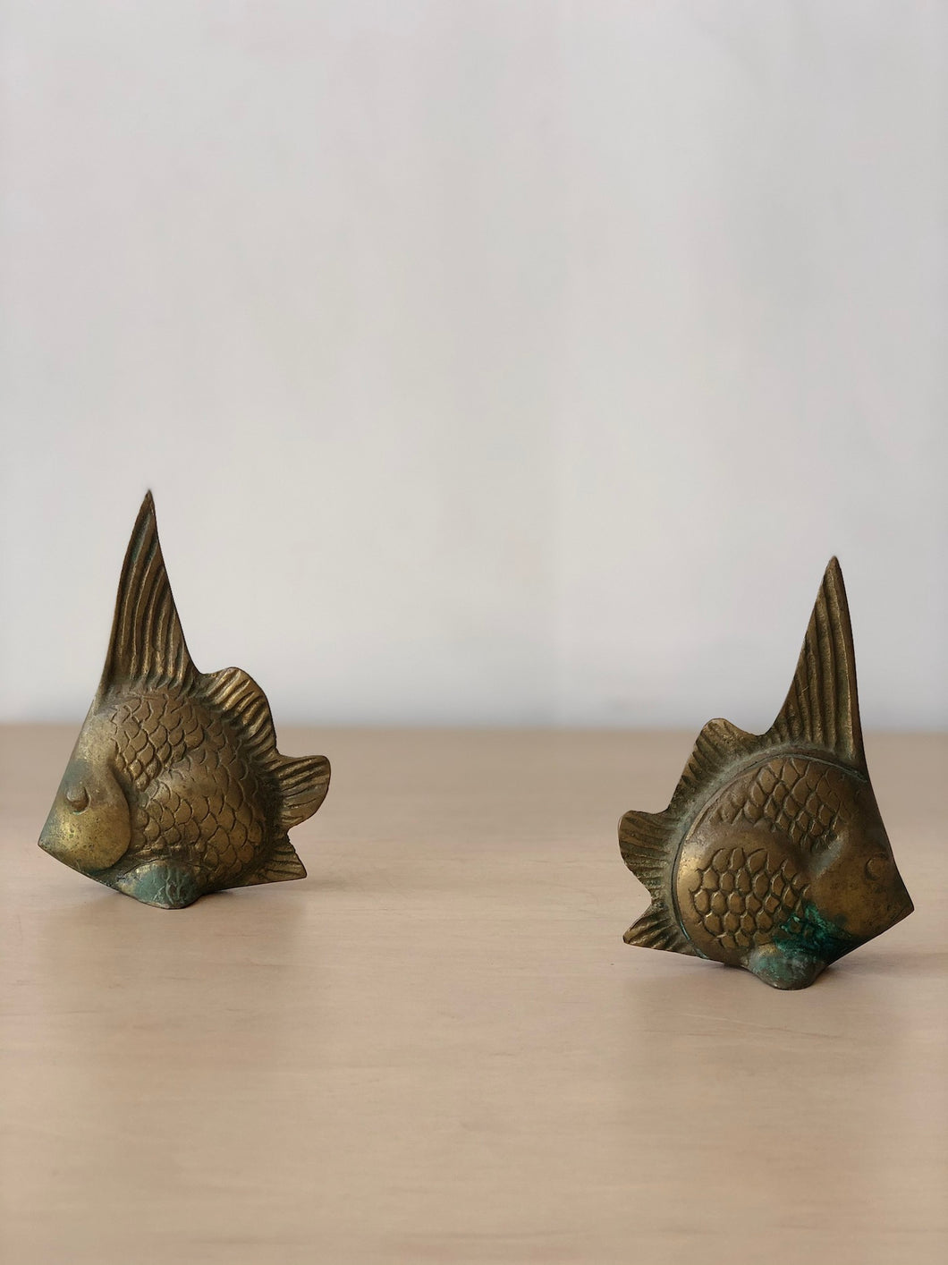 Pair Vintage Brass Decorative Fish