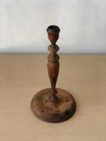 Vintage Turned Wood Candle Holder