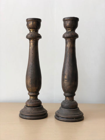 Pair of Vintage Indian Candlestick Holders