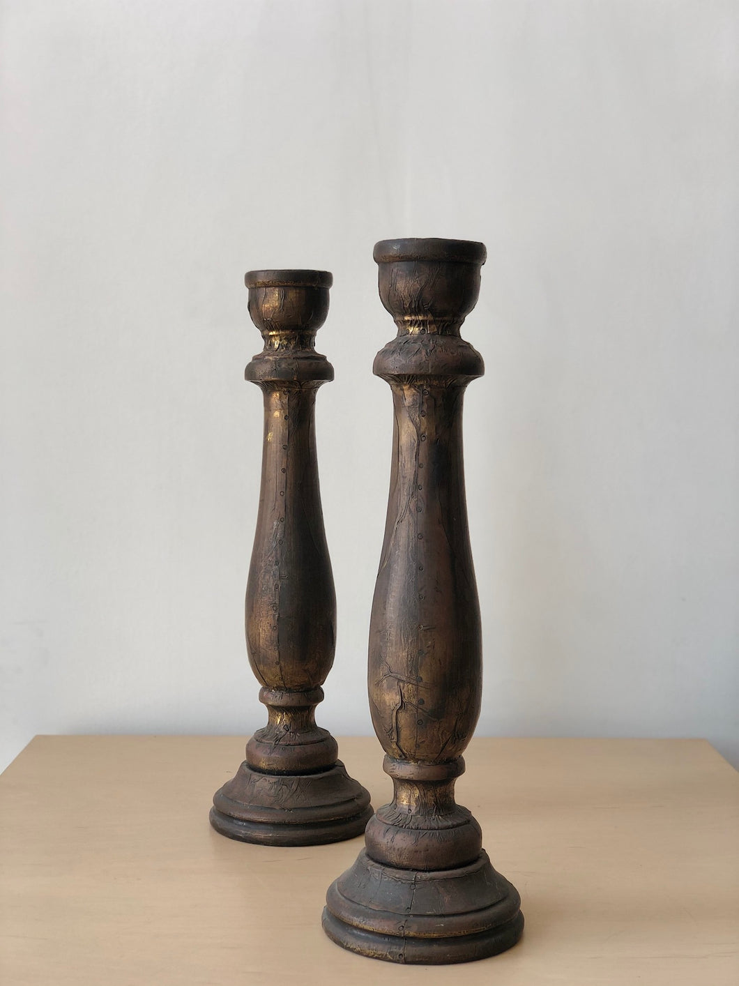 Pair of Vintage Indian Candlestick Holders