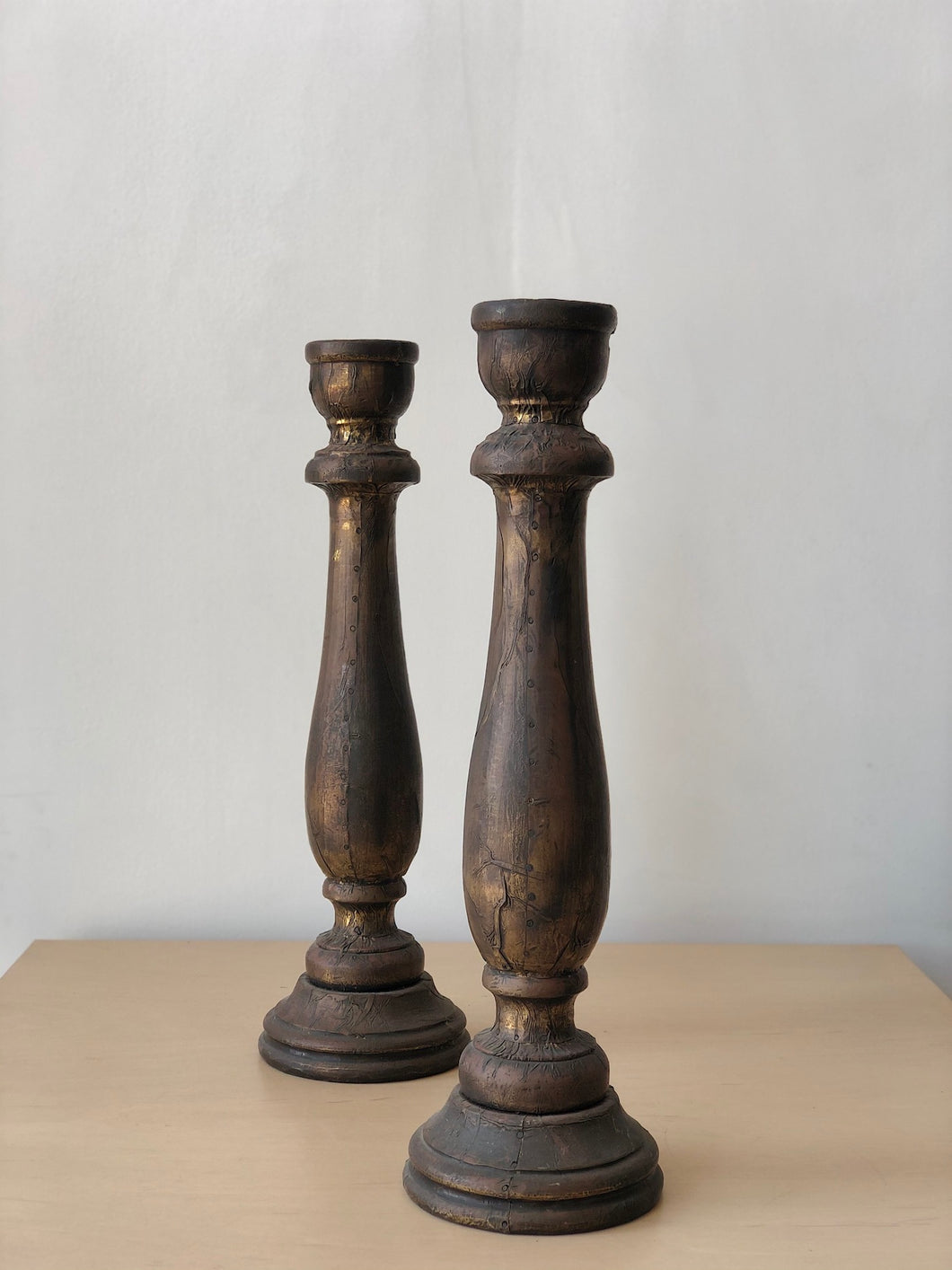 Pair of Vintage Indian Candlestick Holders