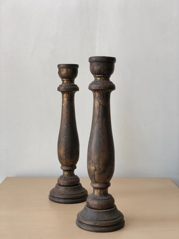 Pair of Vintage Indian Candlestick Holders