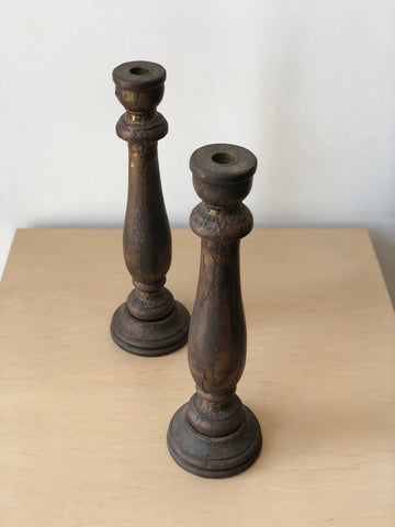 Pair of Vintage Indian Candlestick Holders