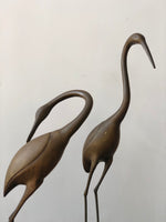 Pair Vintage Brass Cranes