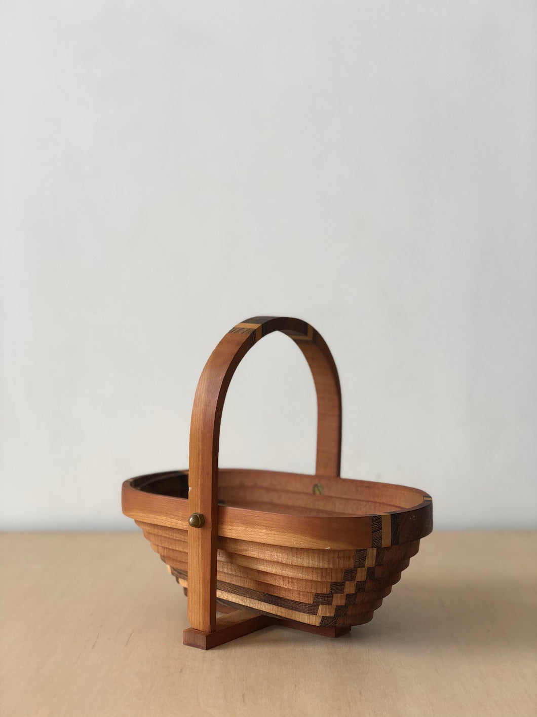 Vintage Collapsible Wooden Basket