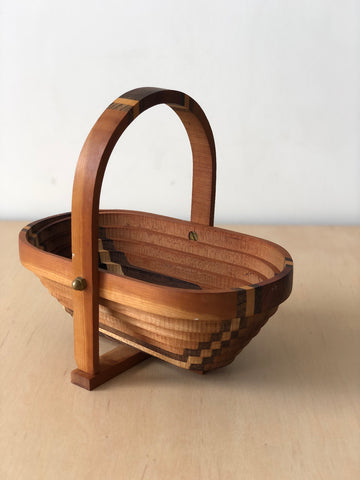 Vintage Collapsible Wooden Basket