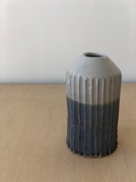 Small Vintage Ceramic Vase in Blue and Gray