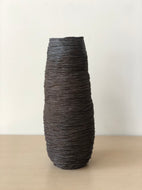 Tall Carved Vase - Black