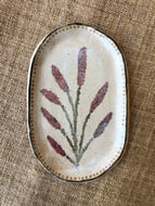 Hand-Painted 6" Ceramic Oval Dish in Lavender