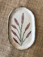 Hand-Painted 6" Ceramic Oval Dish in Lavender