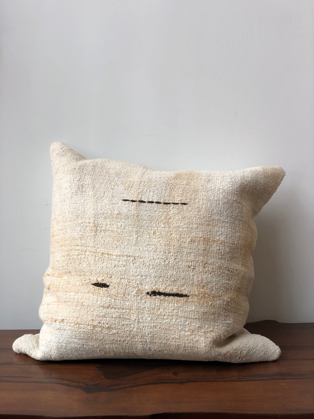 Large Vintage Hemp Pillow - A