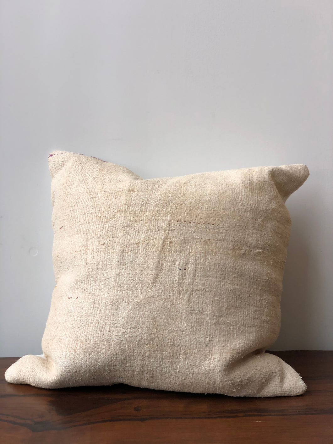 Large Vintage Hemp Pillow - B