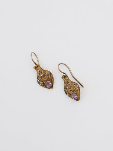 Vintage Amethyst and Gold Fill Earrings