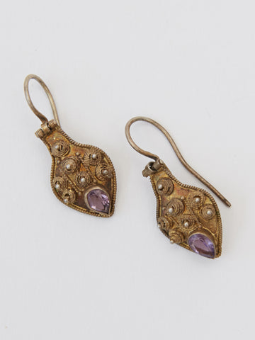 Vintage Amethyst and Gold Fill Earrings