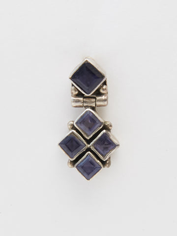 Vintage Silver and Blue Stone Earrings