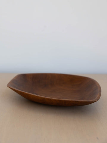 Vintage Hand Carved Walnut Dish