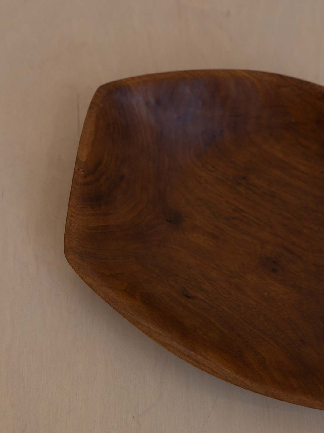 Vintage Hand Carved Walnut Dish