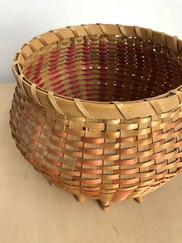 Vintage Curled Footed Basket