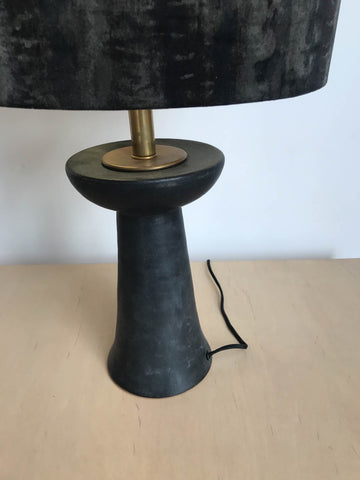 Black Ceramic Lamp with Custom Shade