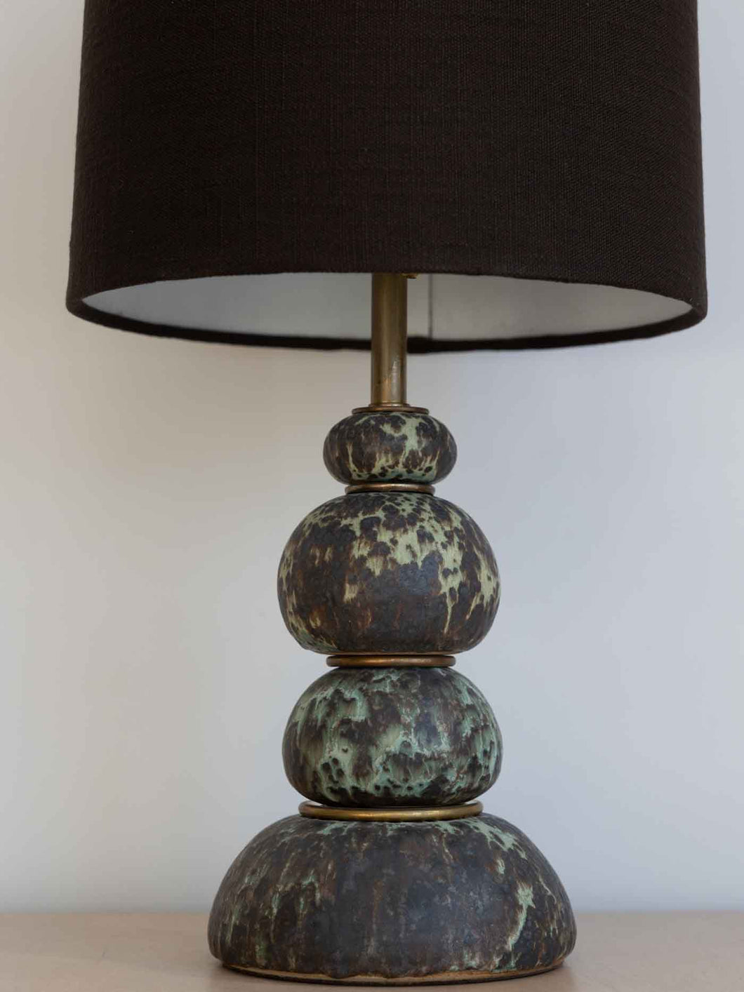 Cairn Stack Lamp with Linen Shade