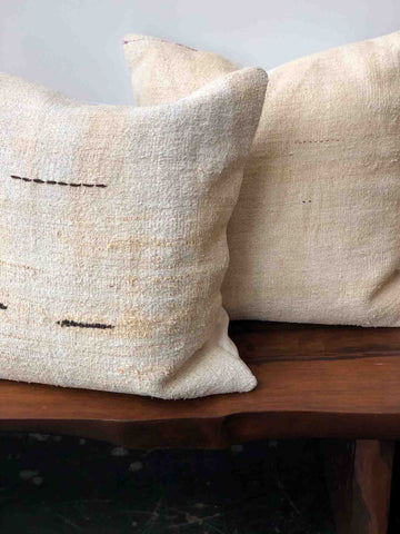 Large Vintage Hemp Pillow - A