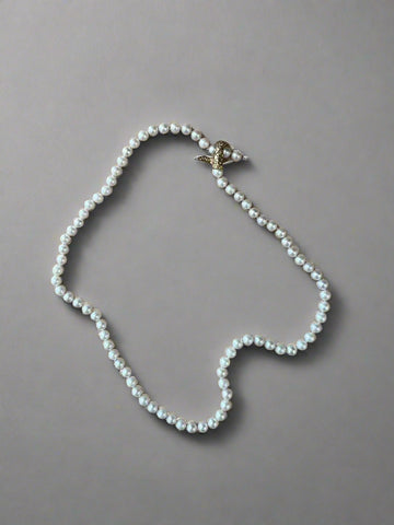 Vintage Cultured Pearl Necklace with Snake