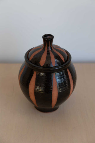 Striking Pink Terracotta and Brown Vase