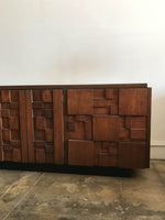 Vintage Brutalist 'Staccato' Nine Drawer Dresser
