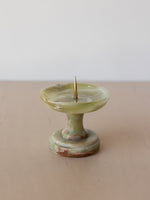 Vintage Green Marble Pillar Candle Pedestal