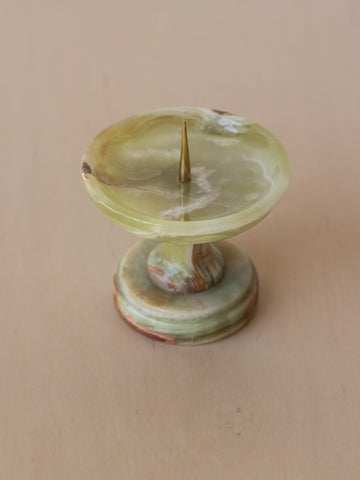 Vintage Green Marble Pillar Candle Pedestal