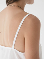Lace Panel Slip Dress in White