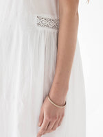 Lace Panel Slip Dress in White