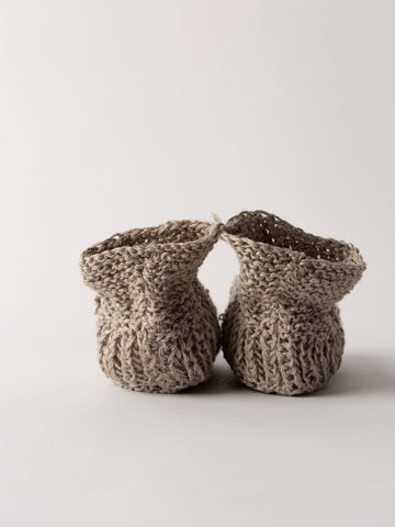 Hand Knitted Linen Baby Shoes