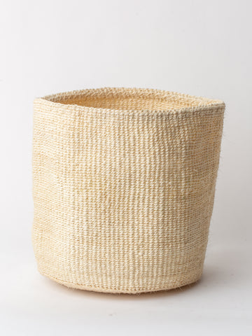 Large Sisal Cylindrical Basket in Ivory