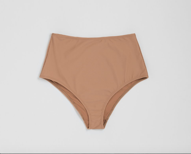 Basic High Bottom Swimsuit in Chai
