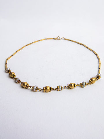 Vintage 14k Gold with Pearl Turkish Necklace