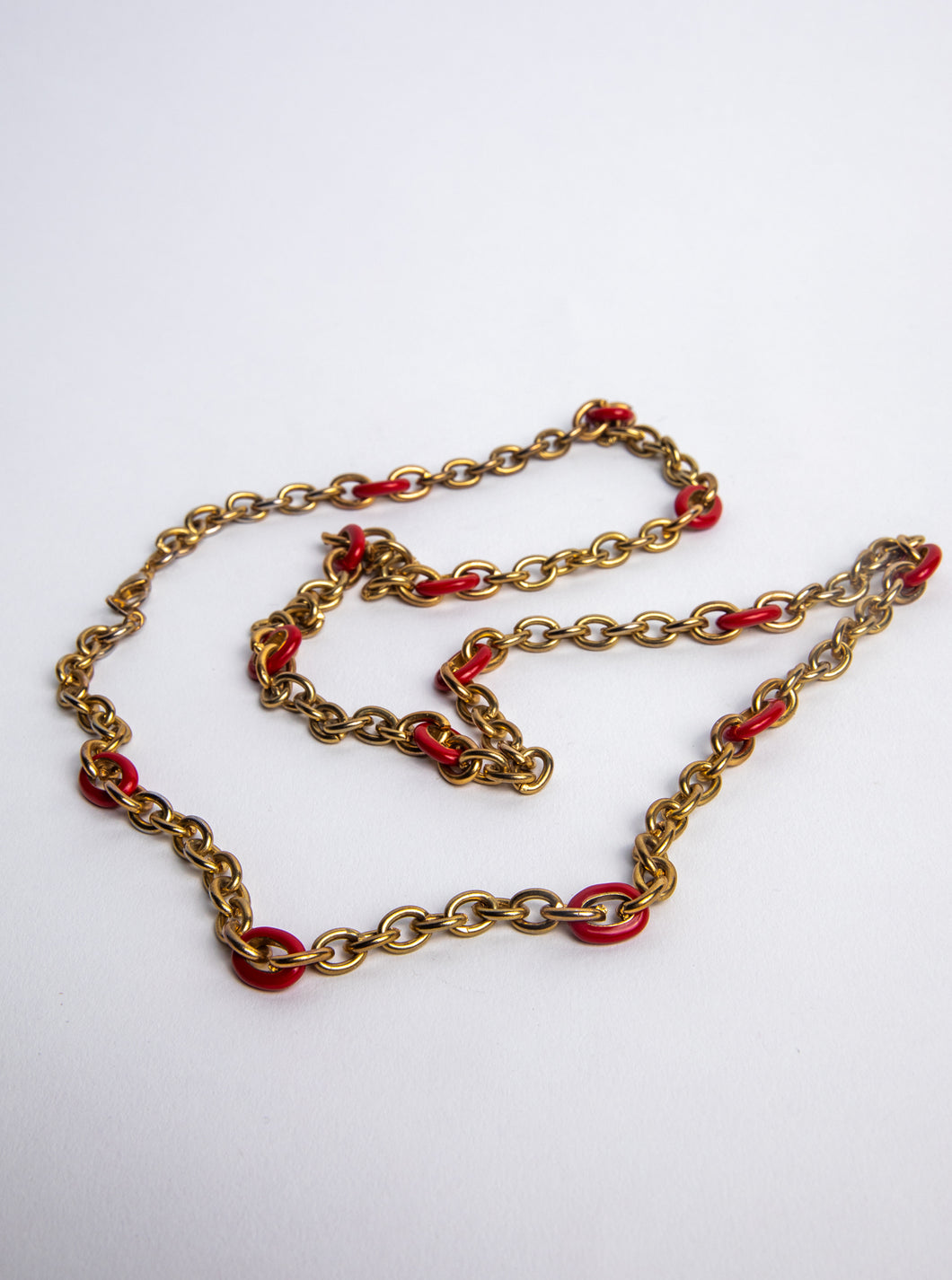 Mid Century Necklace with Red Detail